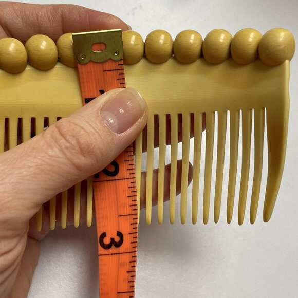 Vintage Unique Decorative Ball Accents Side Hair Comb Yellow main image 4